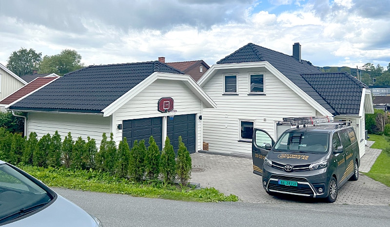 Resultat etter rehabilitering av takstein