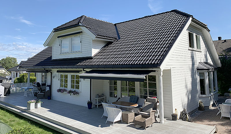 Resultat etter rehabilitering av takstein